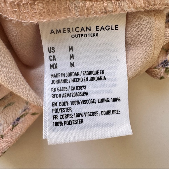 American Eagle Ditsy Floral Mini Dress Farm Cottage Prairie Pink Lined Sz M - Picture 4 of 12